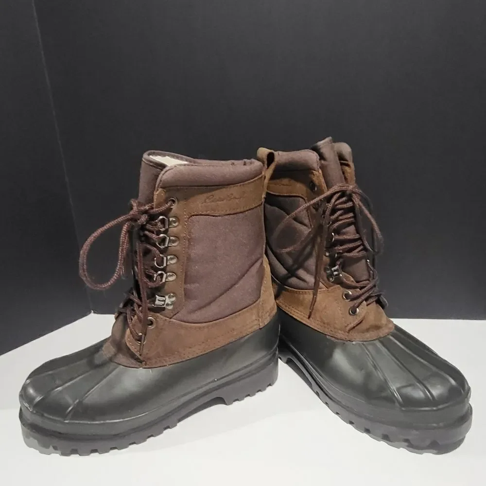 Eddie Bauer Men's Green & Brown Winter Snow Boots